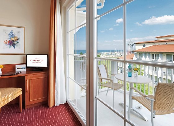 Morada Strandhotel Ostseebad Kühlungsborn - Wohnbeispiel Doppelzimmer seitl. Meerblick (Zimmercodierung D1N)