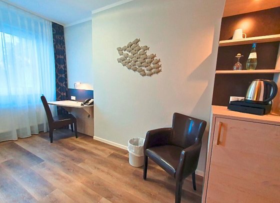R&R Strandhotel Baabe - Wohnbeispiel Einzelzimmer ohne Balkon (Zimmercodierung EB1)