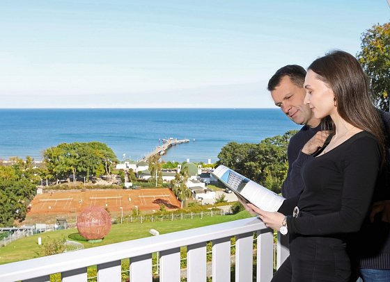 Waldhotel SPA Rügen - Beispiel Balkon Doppelzimmer Meerseite (Zimmercodierung DBC)