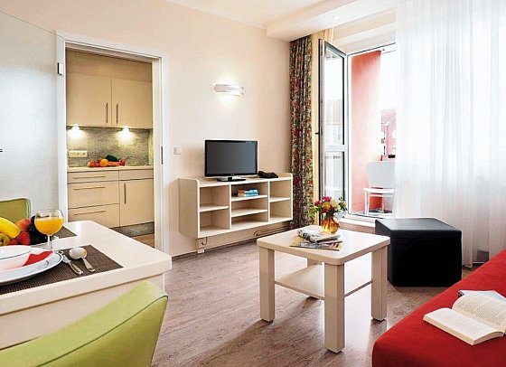Kurhotel zu Heringsdorf - Wohnbeispiel App. 2 Räume Premium Balkon Obergeschoß 40 qm (Zimmercodierung AB4)