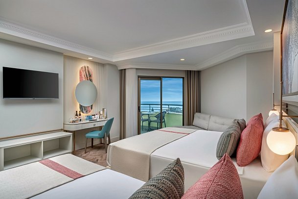 Delphin Palace - Wohnbeispiel Doppelzimmer Meerblick (Zimmercodierung DBM)