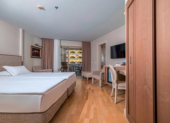 Melas Lara Hotel - Wohnbeispiel Doppelzimmer Economy seitl. Meerblick (Zimmercodierung DEN)