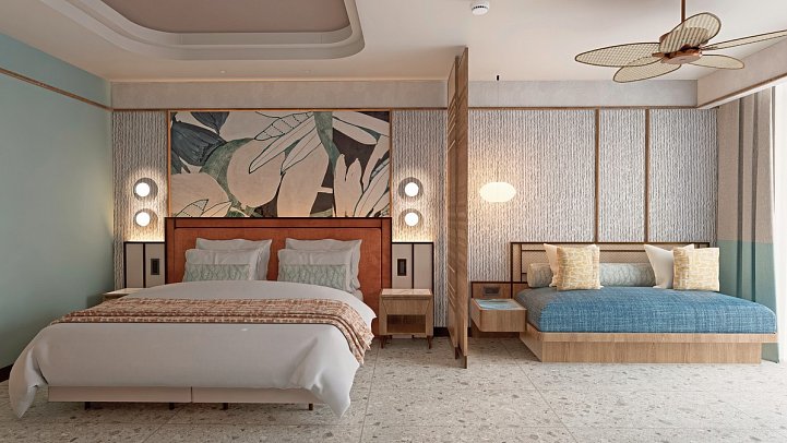 Trendy Perge Resort & Suites - Modelbild Wohnbeispiel Doppelzimmer Deluxe (Zimmercodierungen DSG, DSC, DDG & DDC)