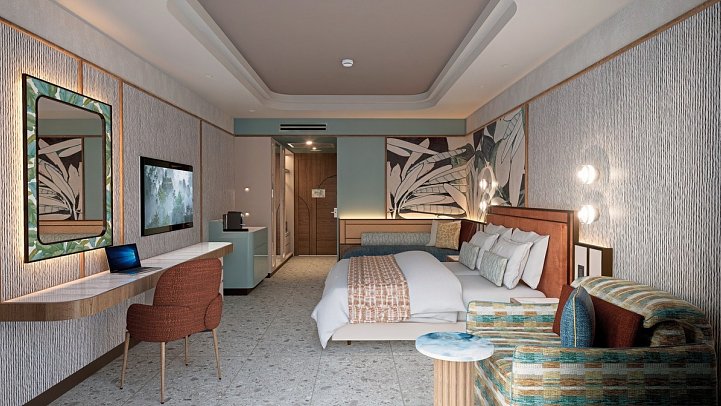 Trendy Perge Resort & Suites - Modellbild Wohnbeispiel Doppelzimmer Deluxe (Zimmercodierungen DDG, DCG, DDC & DCC)