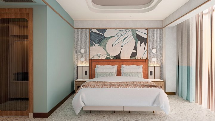 Trendy Perge Resort & Suites - Modellbild Wohnbeispiel Maisonette Swim-Up (Zimmercodierung MBQ)