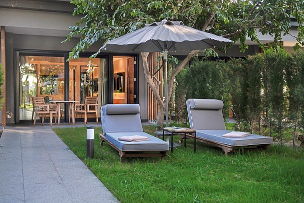 Miramare Beach - Wohnbeispiel DZ Deluxe mit Privatgarten (Zimmercodierung DDG)