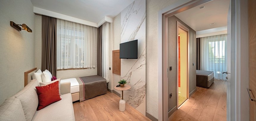 Trendy Palm Beach Adults only - Wohnbeispiel Suite Superior Nebengebäude Landblick (Zimmercodierung WS1)