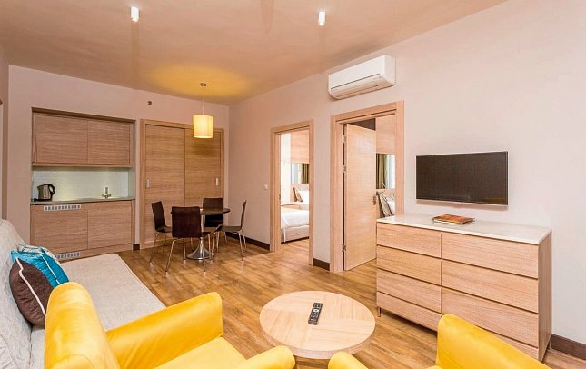 Club Melas Prive - Wohnbeispiel Appartement 2 Schlafzimmer Gartenblick (Zimmercodierung OBG)