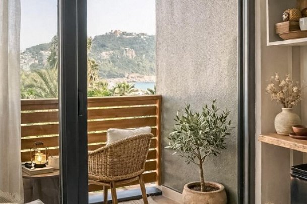 ananea Kleopatra Beach - Wohnbeispiel Studio seitlicher Meerblick (Zimmercodierung SBN)