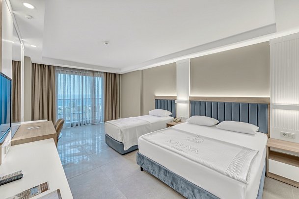 Kahya Hotel - Wohnbeispiel Doppelzimmer seitl. Meerblick (Zimmercodierungen DBN & DCN)