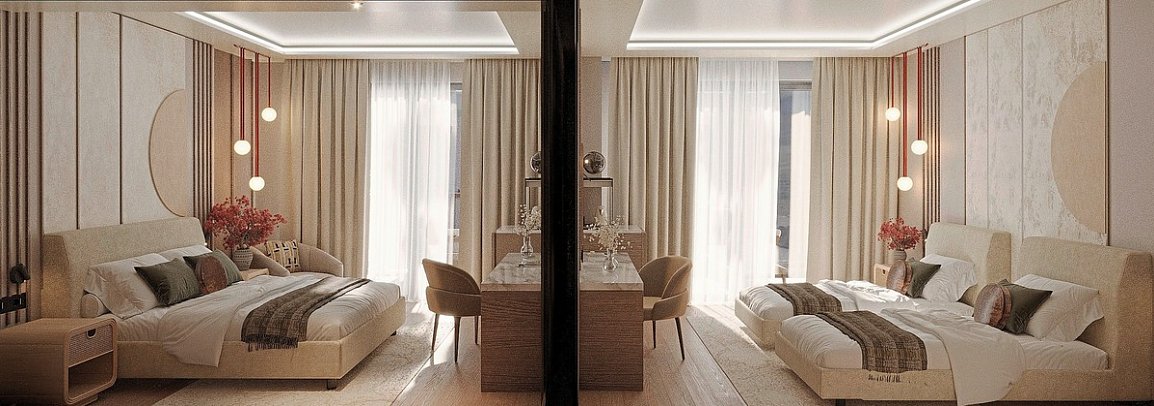 Seaden De Mar Resort & Spa - Modellbild Wohnbeispiel Familienzimmer seitl. Meerblick (Zimmercodierung FBN)