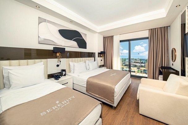 Serenity Queen Hotel - Wohnbeispiel Doppelzimmer Deluxe Meerblick (Zimmercodierungen DDM & DC4)