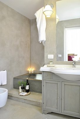 Masseria Panareo - Badezimmerbeispiel Komfort (Zimmercodierung DF1)