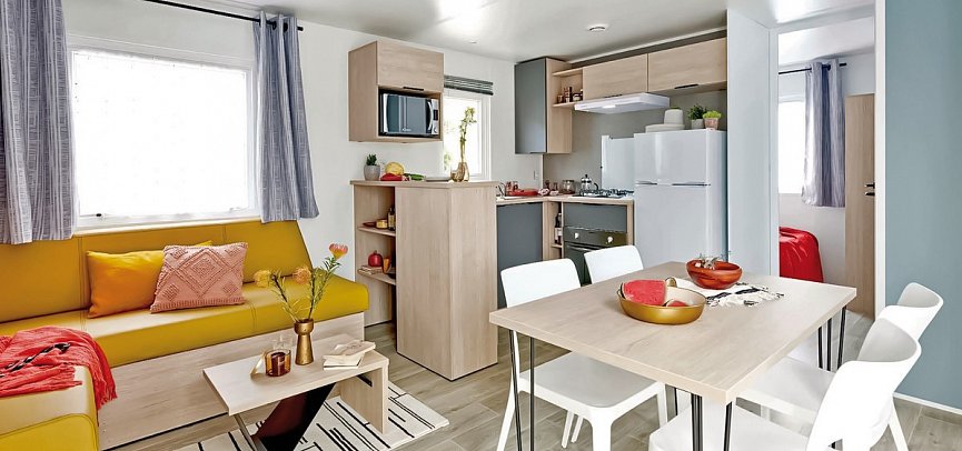 Camping San Damiano - Wohnbeispiel Mobilheim Pianosa 2R (Zimmercodierung HB1)