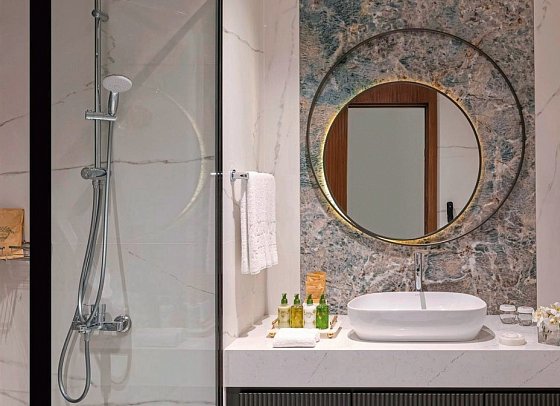Vogue Hotel Supreme Bodrum - Beispiel Bad Doppelzimmer Superior (Zimmercodierungen DSL, DCL, DSM & DCM)