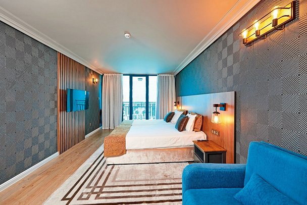 Sentido Bellevue Beach - Wohnbeispiel Doppelzimmer seitl. Meerblick (Zimmercodierungen D1N, DCN & DP1)