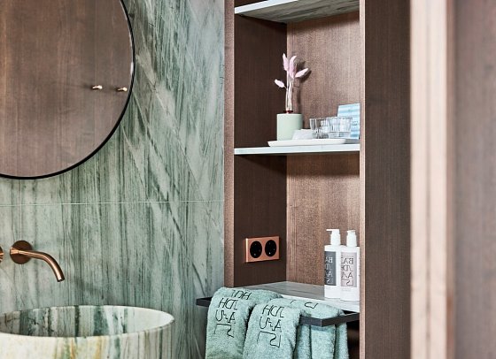 Boutique Hotel Badhaus - Wohnbeispiel Doppelzimmer (Zimmercodierungen DG1, DS1, DD1 & DD2)