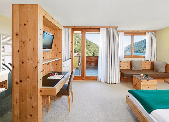 Arosea Life Balance Hotel - Wohnbeispiel Doppelzimmer Zirmbaum Ostbalkon (Zimmercodierung DB1)