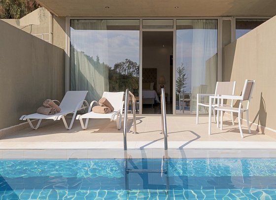 Mythos Panorama - Wohnbeispiel Doppelzimmer Meerblick Sharing Pool (Zimmercodierung D1Q)
