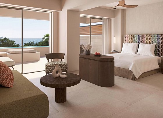 Avali, Mar-Bella Collection - Wohnbeispiel Panorama Junior Suite Private Pool Sea View (Zimmercodierung J1R)