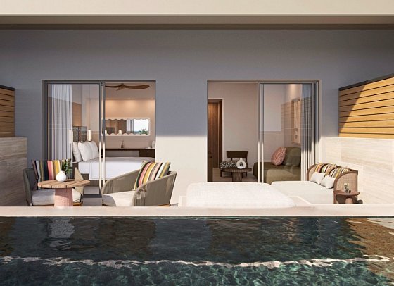 Avali, Mar-Bella Collection - Wohnbeispiel Panorama Junior Suite Private Pool Sea View (Zimmercodierung J1R)