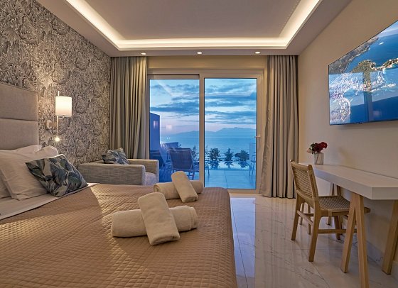 Ibiscus Hotel Corfu - Wohnbeispiel Suite Meerblick Privatpool (Zimmercodierung W1R)