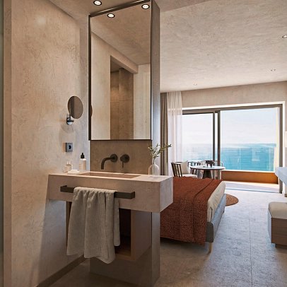 Alkyna Lifestyle Beach Resort - Badbeispiel Doppelzimmer Deluxe Meerblick (Zimmercodierung DDM)