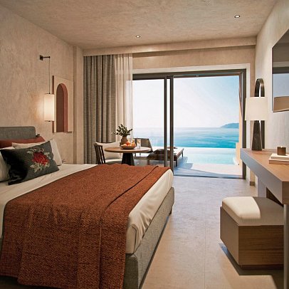 Alkyna Lifestyle Beach Resort - Wohnbeispiel Doppelzimmer Premium Swim-Up Meerblick (Zimmercodierung DMQ)