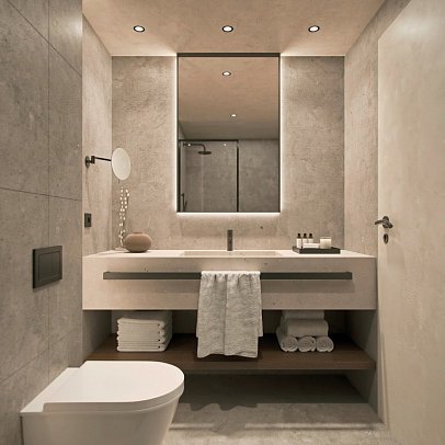 Alkyna Lifestyle Beach Resort - Badbeispiel Juniorsuite Meerblick (Zimmercodierung J1M)