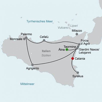 Tempel, reizvolle Landschaften und der Ätna (Standard-Variante)