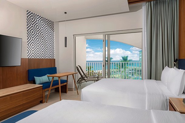 Hilton Cancun Mar Caribe All-inclusive Resort - Wohnbeispiel Oceanview Queen Large Balcony (Zimmercodierung D2M)