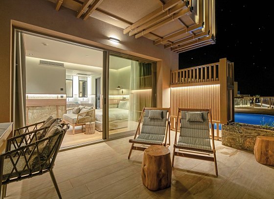 Senseana Sea Side Resort & Spa - Wohnbeispiel Doppelzimmer Swim Up Gemeinschaftspool (Zimmercodierung DBQ)