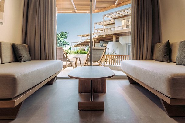 Ostria Resort & Spa - Wohnbeispiel Doppelzimmer Deluxe Gartenblick (Zimmercodierung DDG)