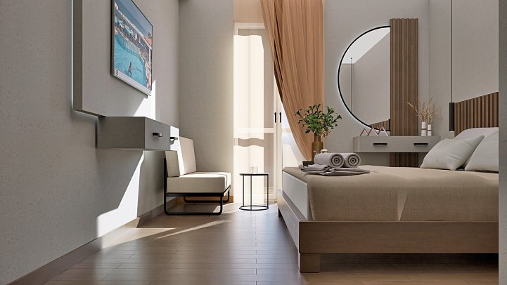 Jo An Beach - Wohnbeispiel Doppelzimmer Superior Gartenblick (Zimmercodierung DSG)