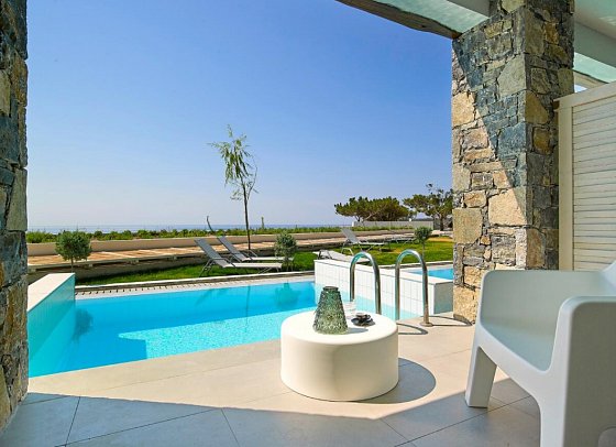 Kakkos Beach - Wohnbeispiel Doppelzimmer Privatpool (Zimmercodierung DBR)
