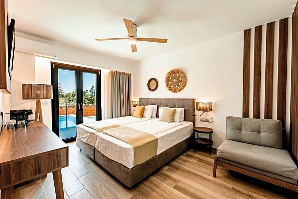 Sentido Kyknos Beach - Wohnbeisiel Suite Superior Swim Up Gemeinschaftspool (Zimmercodierung WSQ)