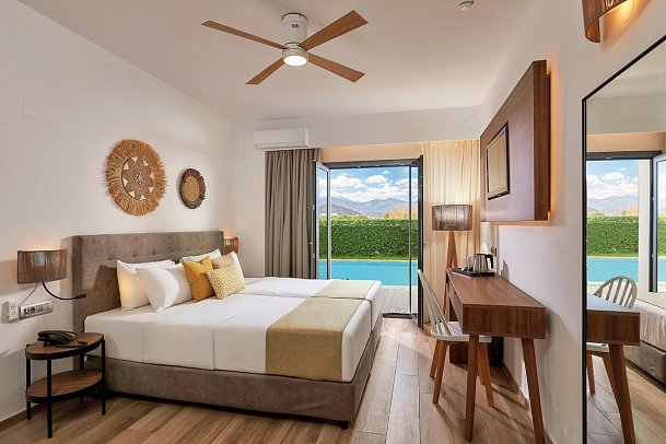 Sentido Kyknos Beach - Wohnbeispiel Doppelzimmer Superior Swim Up Gemeinschaftspool (Zimmercodierung DSQ)
