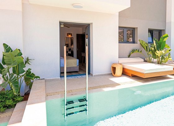 Sentido Kyknos Beach - Wohnbeispiel Suite Superior Swim Up Gemeinschaftspool (Zimmercodierung WSQ)