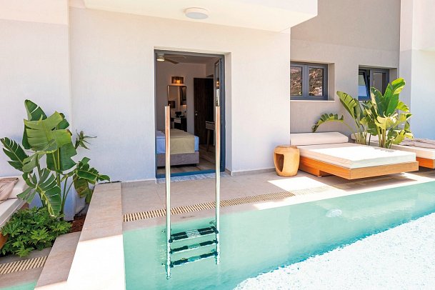 Sentido Kyknos Beach - Wohnbeispiel Suite Superior Swim Up Gemeinschaftspool (Zimmercodierung WSQ)