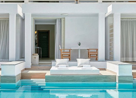 Grecotel LUX ME White - Wohnbeispiel Familienzimmer Swim Up (Zimmercodierung FBQ)