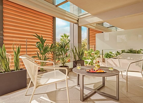 Nautilux Rethymno by Mage Hotels - Wohnbeispiel Doppelzimmer Verdant Gartenblick (Zimmercodierung D1G)