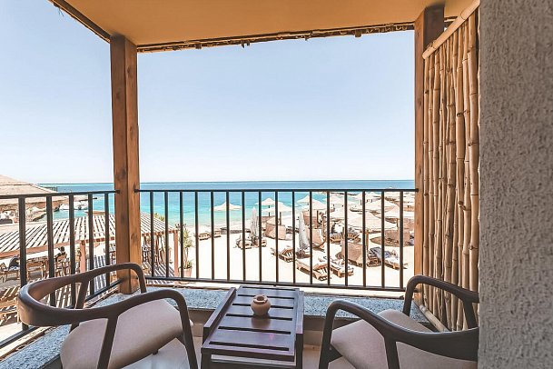 ananea Hurghada - Beispiel Balkon Doppelzimmer Deluxe Meeresfront (Zimmercodierung DDO)