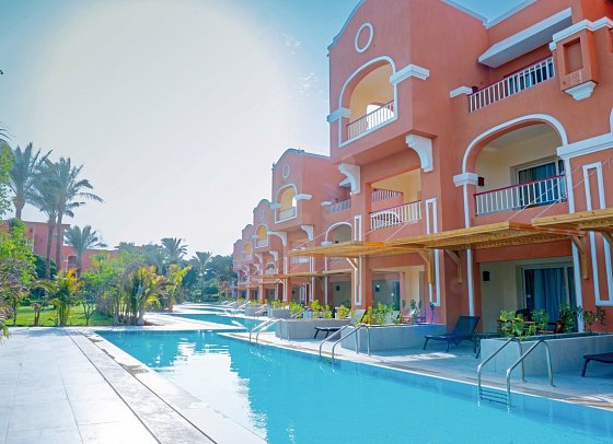 Sentido Caribbean World Soma Bay - Beispiel Terrasse Doppelzimmer Swim Up Gartenblick (Zimmercodierung D1Q)
