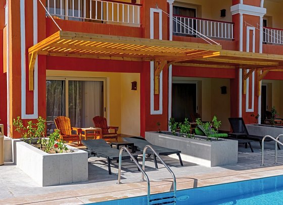 Sentido Caribbean World Soma Bay - Beispiel Terrasse Doppelzimmer Swim Up Gartenblick (Zimmercodierung D1Q)