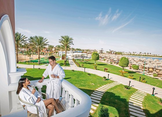 SUNRISE Garden Beach Resort - Beispiel Balkon Deluxe Beachfront (Zimmercodierungen UDO & DGM)