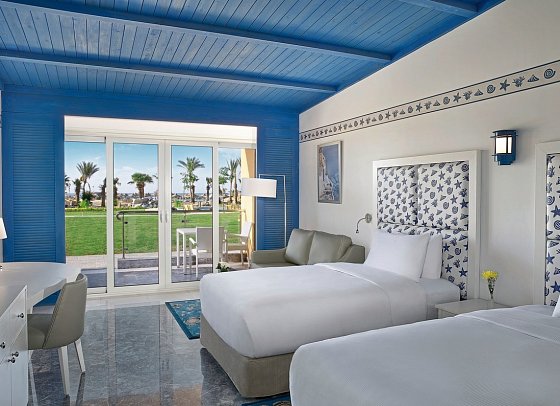 Hilton Hurghada Plaza - Wohnbeispiel Doppelzimmer Premium Gartenblick (Zimmercodierungen DMM & DC6)