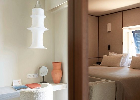 Mykonos Theoxenia - Wohnbeispiel Doppelzimmer Gartenblick (Zimmercodierung DBG)