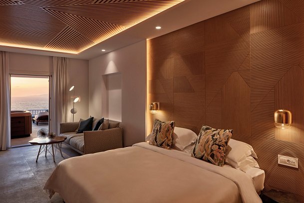 Myconian Korali - Wohnbeispiel Doppelzimmer Premium Panoramic Meerblick (Zimmercodierung DMM)