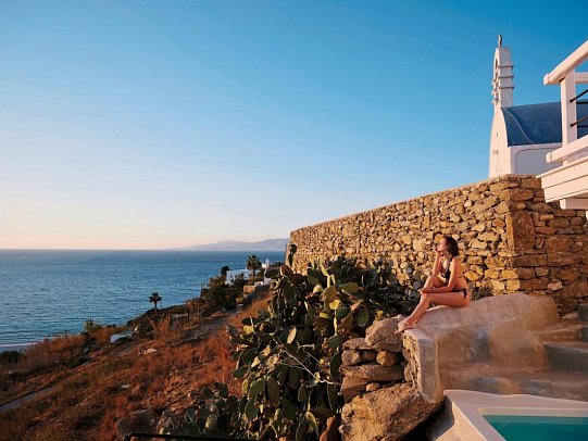Boheme Mykonos - Wohnbsp. Suite Bohemian Meerblick mit Outdoor-Jacuzzi (Zimmercodierung W1M)