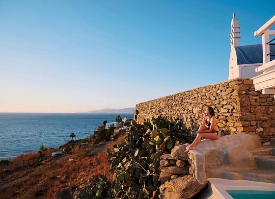 Boheme Mykonos - Wohnbsp. Suite Bohemian Meerblick mit Outdoor-Jacuzzi (Zimmercodierung W1M)